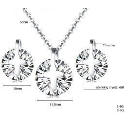 Collier Et Boucles D'Oreilles En Titane Avec Strass, La Reine De La Qualité