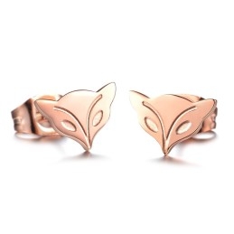 Boucles D'Oreilles En Titane En Forme De Renard Femelle De Qualité Supérieure