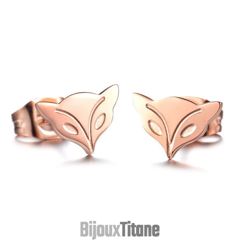 Boucles D'Oreilles En Titane En Forme De Renard Femelle De Qualité Supérieure Boucles D'Oreilles En Titane En Forme De Renard Femelle De Qualité Supérieure