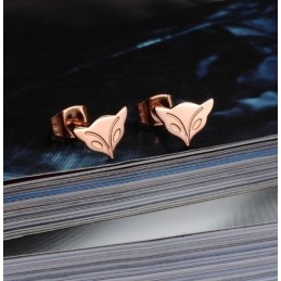 Boucles D'Oreilles En Titane En Forme De Renard Femelle De Qualité Supérieure