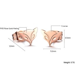 Boucles D'Oreilles En Titane En Forme De Renard Femelle De Qualité Supérieure