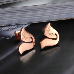 Boucles D'Oreilles En Titane En Forme De Renard Pour Femme, Vendues Dans Le Monde Entier