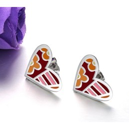Boucles D'Oreilles En Titane Pour Femme, De Qualité Stable, En Forme De Cœur