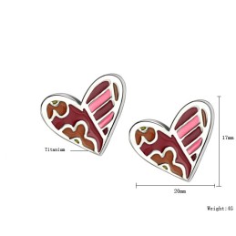 Boucles D'Oreilles En Titane Pour Femme, De Qualité Stable, En Forme De Cœur