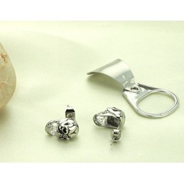 Boucles D'Oreilles En Titane Avec Tête De Mort Et Diamant Pour Femme, Performance Fiable