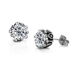 Boucles D'Oreilles En Titane Blanc Pour Femme, Excellente Qualité, Avec Strass