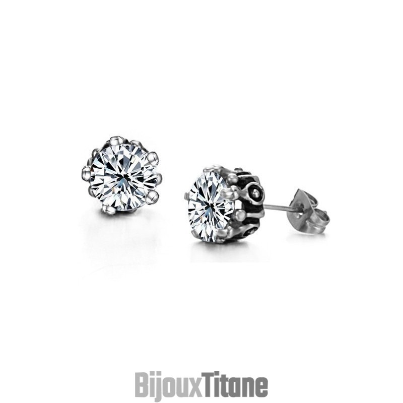 Boucles D'Oreilles En Titane Blanc Pour Femme, Excellente Qualité, Avec Strass Boucles D'Oreilles En Titane Blanc Pour Femme, Excellente Qualité, Avec Strass