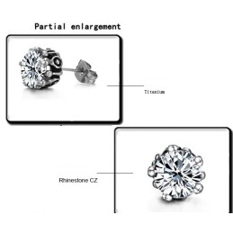 Boucles D'Oreilles En Titane Blanc Pour Femme, Excellente Qualité, Avec Strass