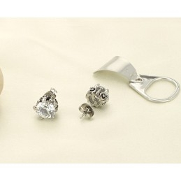 Boucles D'Oreilles En Titane Blanc Pour Femme, Excellente Qualité, Avec Strass