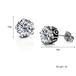 Boucles D'Oreilles En Titane Blanc Pour Femme, Excellente Qualité, Avec Strass