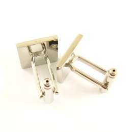 Boutons De Manchette Carrés En Titane Et Plaqué Ip Noir Avec Diamants