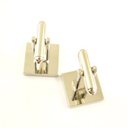 Boutons De Manchette Carrés En Titane Et Plaqué Ip Noir Avec Diamants