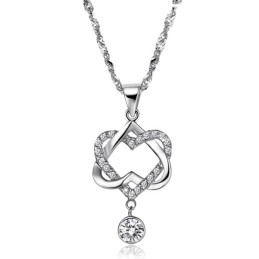 Collier En Titane Plaqué Platine Avec Nœud De Qualité Stable