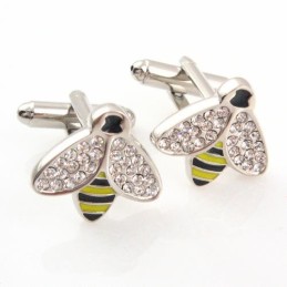 Boutons De Manchette Abeille En Titane Et Diamants