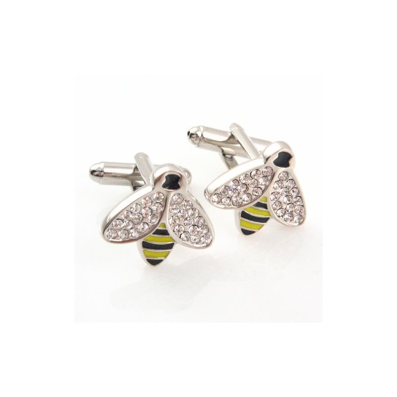 Boutons De Manchette Abeille En Titane Et Diamants