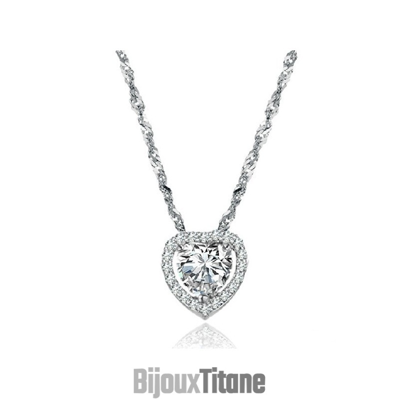 Collier En Titane Plaqué Platine Avec Strass Pour Femme, De Qualité Fiable Collier En Titane Plaqué Platine Avec Strass Pour Femme, De Qualité Fiable