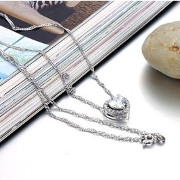 Collier En Titane Plaqué Platine Avec Strass Pour Femme, De Qualité Fiable