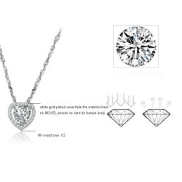 Collier En Titane Plaqué Platine Avec Strass Pour Femme, De Qualité Fiable