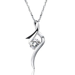 Collier En Titane Plaqué Platine Pour Femme, De Qualité Stable, Avec Diamant