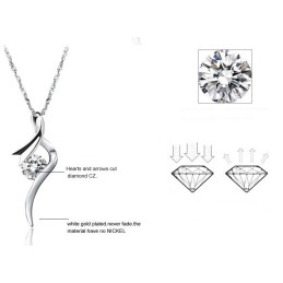 Collier En Titane Plaqué Pour Femme, De Qualité Stable, Avec Diamant