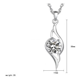 Collier En Titane Plaqué Platine Pour Femme Avec Diamant, Qualité Et Quantité Garanties