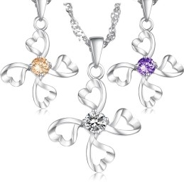 Collier En Titane Plaqué Platine Pour Femme De Haute Qualité Avec Diamant