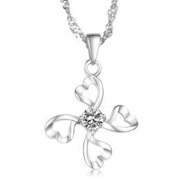 Collier En Titane Plaqué Platine Pour Femme De Haute Qualité Avec Diamant