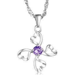 Collier En Titane Plaqué Platine Pour Femme De Haute Qualité Avec Diamant