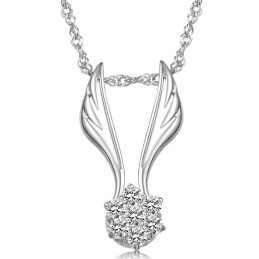 Collier En Titane Plaqué En Forme D'Aile Féminine Facile À Utiliser Avec Strass