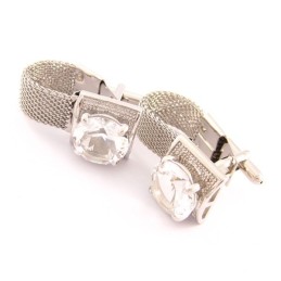 Boutons De Manchette Tendance En Titane Avec Cristaux Scintillants
