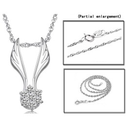 Collier En Titane Plaqué En Forme D'Aile Féminine Facile À Utiliser Avec Strass