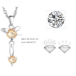 Collier En Titane Plaqué Violet Pour Femme, De Qualité Stable, Avec Diamant