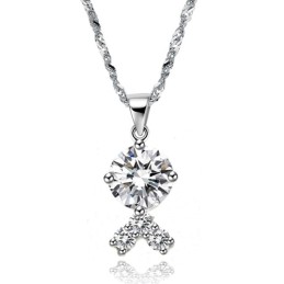 Collier En Titane Plaqué Platine Pour Femme, De Qualité Fiable, Avec Strass