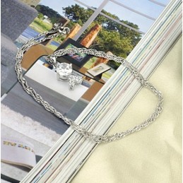 Collier En Titane Plaqué Platine Pour Femme, De Qualité Fiable, Avec Strass