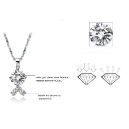 Collier En Titane Plaqué Platine Pour Femme, De Qualité Fiable, Avec Strass