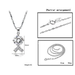 Collier En Titane Plaqué Platine Pour Femme, De Qualité Fiable, Avec Strass