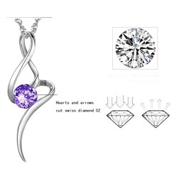 Collier En Titane Plaqué Violet Avec Diamant Pour Femme, Vendu Dans Le Monde Entier