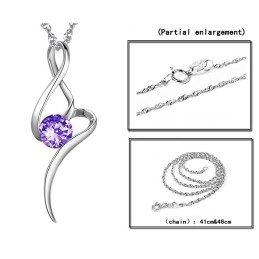 Collier En Titane Plaqué Violet Avec Diamant Pour Femme, Vendu Dans Le Monde Entier