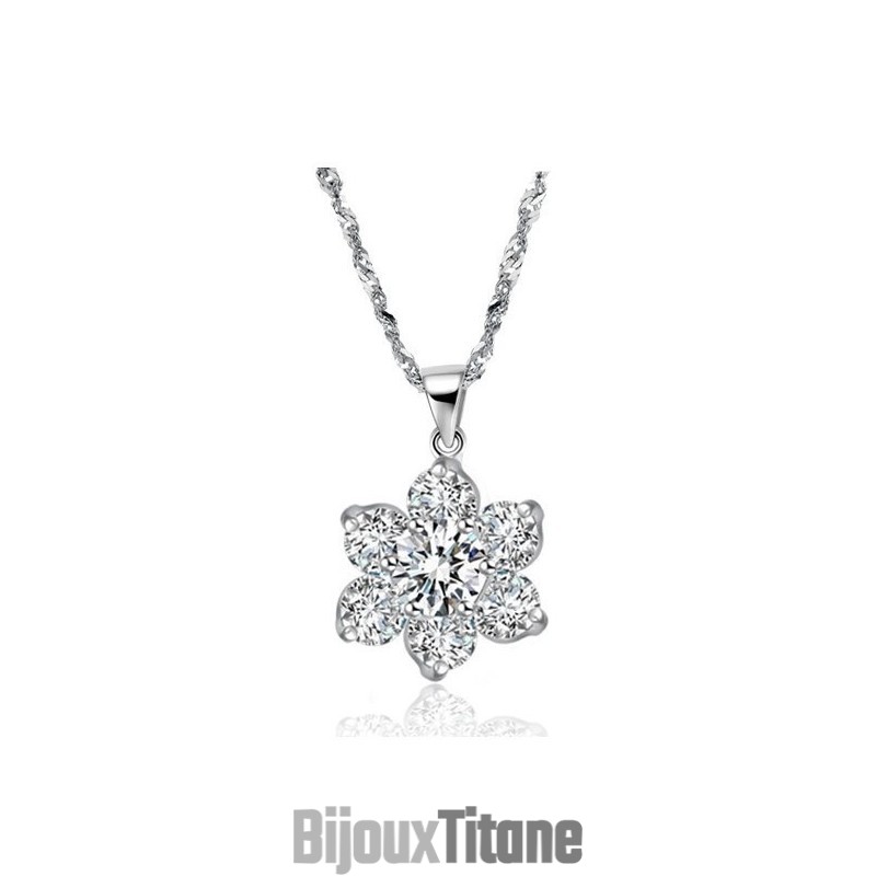 Collier En Titane Plaqué Avec Strass Pour Femme