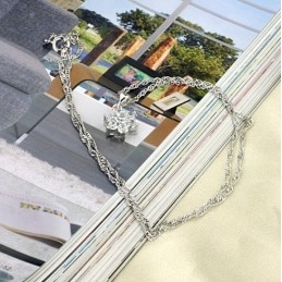 Collier En Titane Plaqué Avec Strass Pour Femme