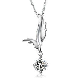 Collier En Titane Plaqué En Forme D'Aile Pour Femme, De Qualité Fiable, Avec Strass