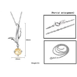 Collier En Titane Plaqué En Forme D'Aile Pour Femme, De Qualité Fiable, Avec Strass
