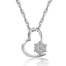 Collier En Titane Plaqué Platine Pour Femme, De Qualité Stable, Avec Diamant