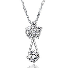 Collier En Titane Plaqué Platine Pour Femme, Performance Fiable, Avec Diamant