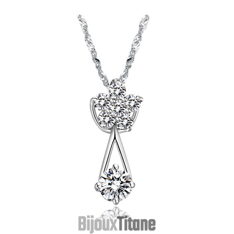 Collier En Titane Plaqué Pour Femme, Performance Fiable, Avec Diamant