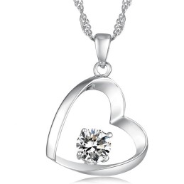 Collier En Titane Plaqué Platine Pour Femme De Haute Qualité