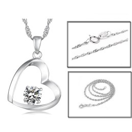 Collier En Titane Plaqué Platine Pour Femme De Haute Qualité