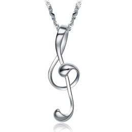 Collier En Titane Plaqué Platine Avec Notation Musicale Féminine De Réputation Fiable