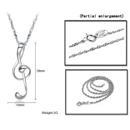 Collier En Titane Plaqué Platine Avec Notation Musicale Féminine De Réputation Fiable