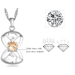 Collier En Titane Plaqué Platine En Forme De Papillon Pour Femme, Grande Variété